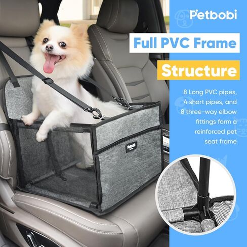 Petbobi Dog Car Seat للكلاب الصغيرة - مقعد أريكة معيار مشوهدات للحيوانات الأليفة التي تصل إلى 25 رطلاً - يضمن سلامة الحيوانات الأليفة مع حزام الأمان - رغوة رغوة عالية الكثافة - غطاء فخم قابل للآلة in Kuwait