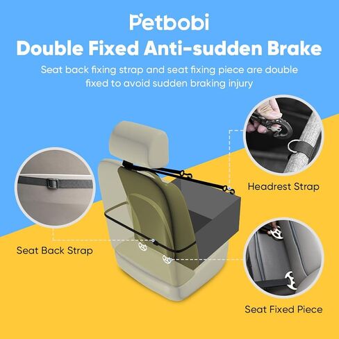 Petbobi Dog Car Seat للكلاب الصغيرة - مقعد أريكة معيار مشوهدات للحيوانات الأليفة التي تصل إلى 25 رطلاً - يضمن سلامة الحيوانات الأليفة مع حزام الأمان - رغوة رغوة عالية الكثافة - غطاء فخم قابل للآلة in Kuwait