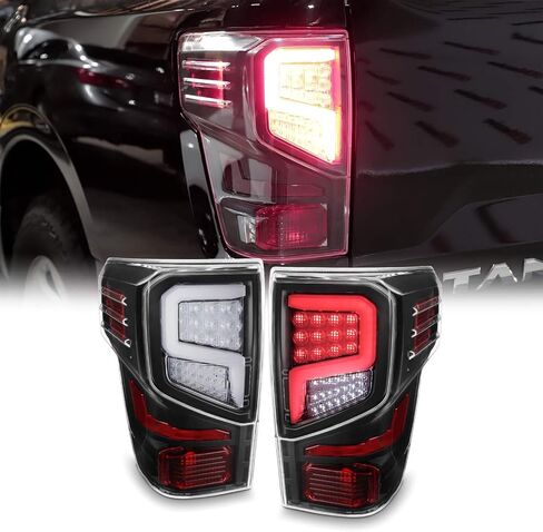 AKKON - For 2016-2021 Nissan Titan Light Tube Premium Tail Lamps Assemblies - Black Smoke Housing in Kuwait