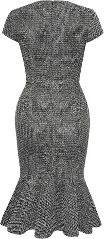 GRACE KARIN Womens Elegant Cap Sleeve Fishtail Tweed Cocktail Bodycon Dress in Saudi Arabia