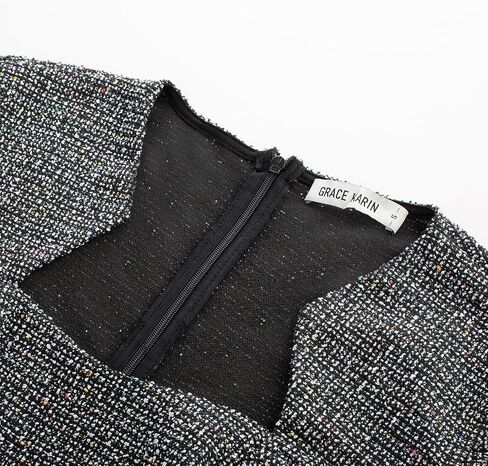 GRACE KARIN Womens Elegant Cap Sleeve Fishtail Tweed Cocktail Bodycon Dress in Saudi Arabia