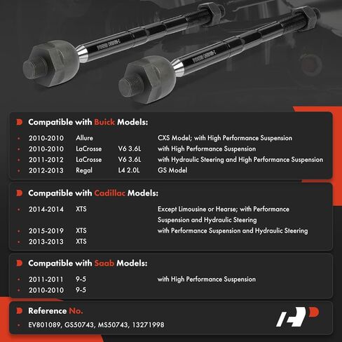 A-Premium 2 x Front Inner Tie Rod Ends, Compatible with Buick LaCrosse 2010-2012, Regal 2012-2013, Allure 2010 & Cadillac XTS 2013-2019 & Saab 9-5 2010-2011 in Saudi Arabia