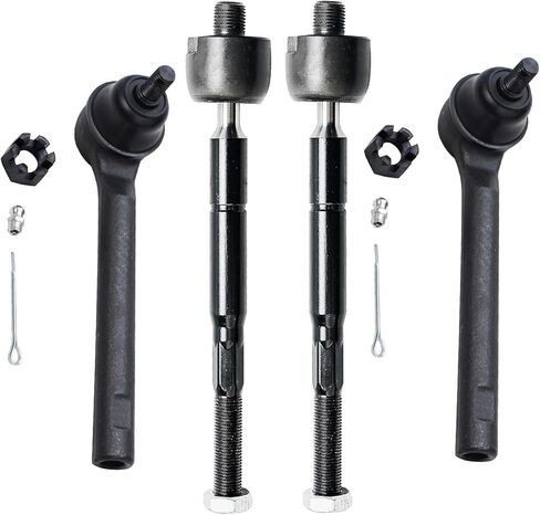 Detroit Axle - Front 4pc Tie Rods Kit for 2005-2010 Honda Odyssey ، اثنين من نهايات قضيب التعادل الداخليين 2 نهايات قضيب التعادل الخارجي 2006 2007 2009 2009 بديل in Saudi Arabia