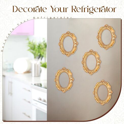 GEELIN 5 PCS MINI GOLD FRAMES تعيين إطارات صور عتيقة راتنجات عتيقة شاشة ذهبية عتيقة صغيرة لتصوير DIY ، بدون زجاج أو دعم (مستطيل كلاسيكي) in Kuwait