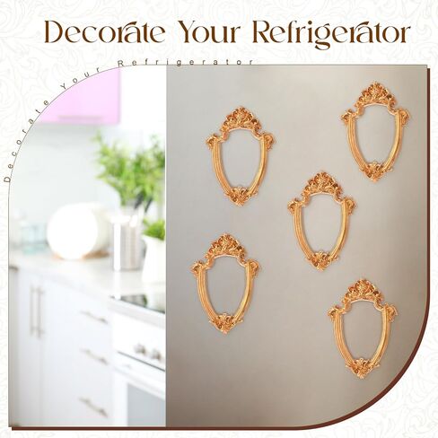GEELIN 5 PCS MINI GOLD FRAMES تعيين إطارات صور عتيقة راتنجات عتيقة شاشة ذهبية عتيقة صغيرة لتصوير DIY ، بدون زجاج أو دعم (مستطيل كلاسيكي) in Kuwait