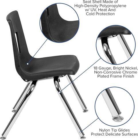 Flash Furniture Mickey Advantage Navy Student Stack School Chair - 14-inch in Kuwait