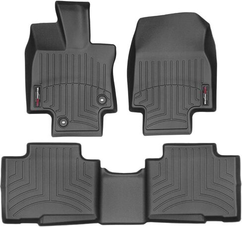 WeatherTech Custom Fit FloorLiners for Toyota Highlander - 1st & 2nd Row (441609-1-2), Black in Saudi Arabia