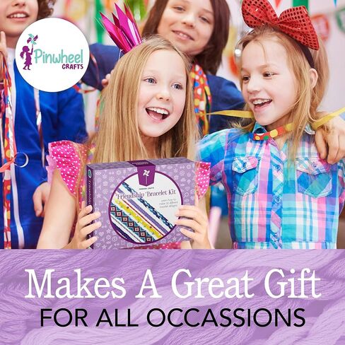 مجموعة أساور باراكورد من Pinwheel Crafts - مصنوعات يدوية للأطفال، سوار باراكورد مع مشبك قوي وسلك باراكورد 550 - 8 هدايا أساور الصداقة الملونة - مجموعة صنع المجوهرات للفتيات من سن 8 إلى 12 عامًا in Kuwait