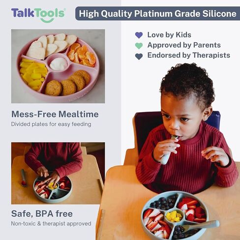 TalkTools Bitsy Spoon and Spork: Encouraging Self-Feeding & Sensory Development for Growing Children - Expertly Designed for Easy Handling & Mess-Free Mealtimes (Cloud) in Saudi Arabia