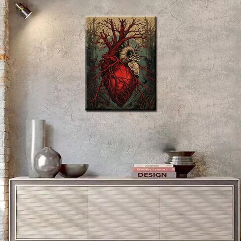 TUMOVO Heartt with Flowers Diamond Painting DIY 5D,Numbering Kit, Human Organs Crystal Rhinestone Diamond Painting Human Organ Pictures Anatomical Biology Artwork Home Decor Adults Gift(12''Wx 16''H) in Saudi Arabia