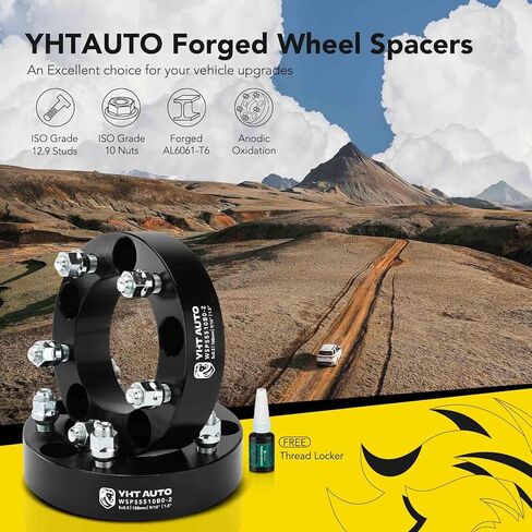 Yhtauto 5x5.5 محور الفواصل العجلة المركزية 1 بوصة متوافقة مع كرايسلر ، دودج ، نماذج ذاكرة الوصول العشوائي ، أسبن ، داكوتا ، دورانغو ، فواصل الإطارات مع 9/16 "و 12.9 الدرجات ، 108 ملم المحور Bore 5 Lug 2pcs أسود in Saudi Arabia