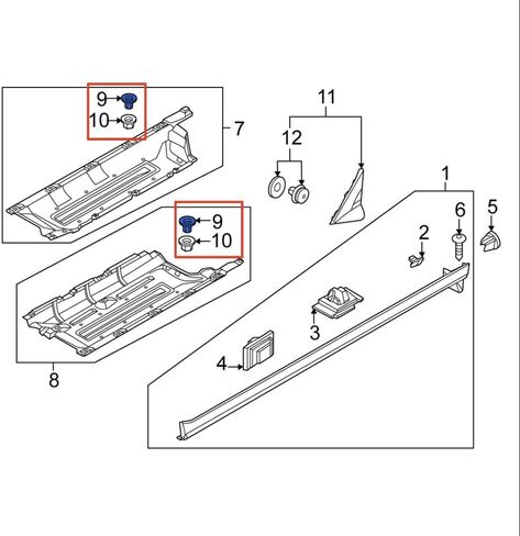Rexka 10pcs Under Cover Splash Shield Clips Hardware Kit for Hyundai Kia in Saudi Arabia