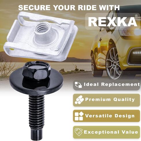 Rexka 10 Sets M6-1.0 متري مقدمة من جسم المكسرات U-type براغي جسم كرايسلر 6105242AA ل Dodge Jeep Ram GM Ford- Fender Liner Protiator دعم الرادياتير الدعم درج درع الدرج الدرج- متعدد الأغراض in Kuwait