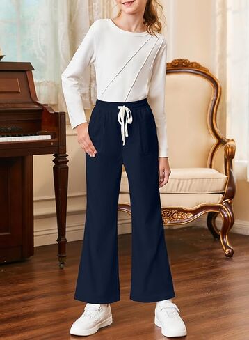 blibean Girls Uniform Pants Corduroy School Dress Bootcut Trousers Size 6-15 Years in Saudi Arabia
