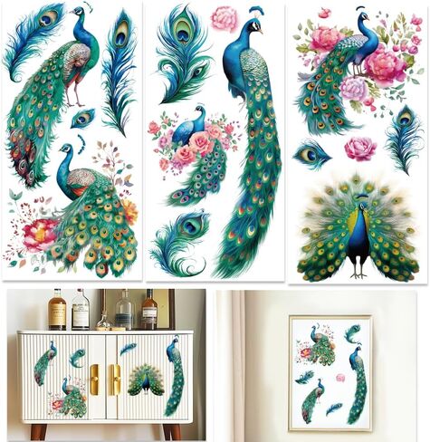 INFUNLY 3 Sheets Purple Flower Rub on Transfer for Furniture 5.9"×11.8" Lavender Transfers Stickers Wisteria Vintage Furniture Decals Floral Rub on Transfer Stickers for Wood Glass Scrapbook DIY in Kuwait