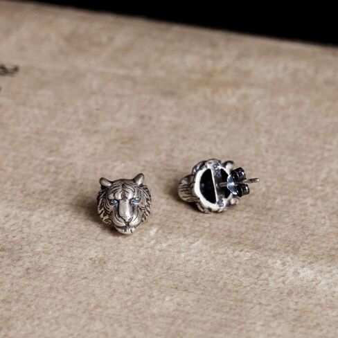 Vintage Tiger Head Stud Earrings Forest King Animal Piercing Punk Earring Studs Fashion Jewelry Gifts for Women Hypoallergenic in Saudi Arabia