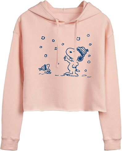 HYBRID APPAREL - Peanuts - I'll Follow You - Snoopy & Woodstock - Women's Cropped Pullover Hoodie in Kuwait