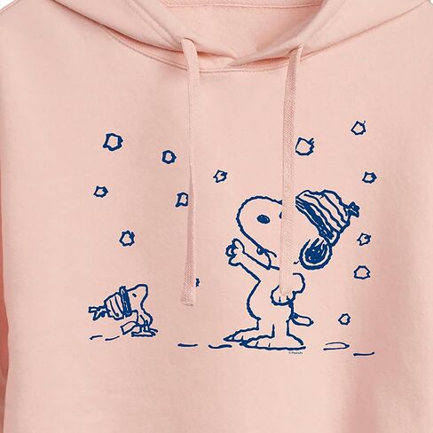 HYBRID APPAREL - Peanuts - I'll Follow You - Snoopy & Woodstock - Women's Cropped Pullover Hoodie in Kuwait