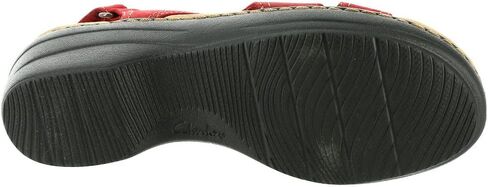 Clarks Womens Airabell Mid Wedge Sandal ، جلد أسود ، 9.5 الولايات المتحدة in Kuwait
