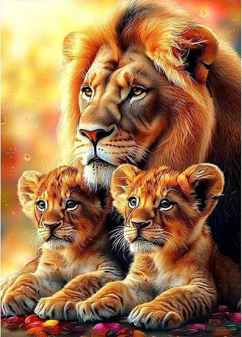 RICUVED Wolf Diamond Painting Kits for Adults, 5D Animal Diamond Painting Landscape Diamond Art Kits for Beginners, Full Drill Diamond Art Diamond Gem Diamond Painting Kits for Home Decor 12x16Inch in Kuwait