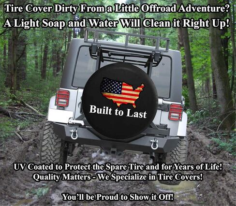 Driving with Dog 4x4 Off Road Vehicle & Paw Print Rough Terrain Adventure Animal Lover JL Spare Tire Cover with Backup Camera Hole Black Size 32 Inch in Saudi Arabia