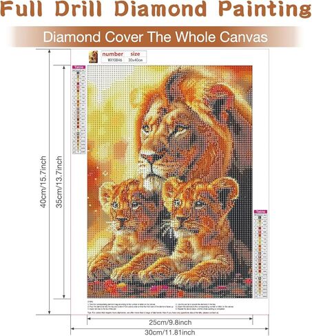 RICUVED Wolf Diamond Painting Kits for Adults, 5D Animal Diamond Painting Landscape Diamond Art Kits for Beginners, Full Drill Diamond Art Diamond Gem Diamond Painting Kits for Home Decor 12x16Inch in Kuwait