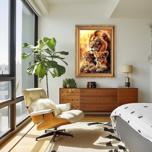 RICUVED Wolf Diamond Painting Kits for Adults, 5D Animal Diamond Painting Landscape Diamond Art Kits for Beginners, Full Drill Diamond Art Diamond Gem Diamond Painting Kits for Home Decor 12x16Inch in Kuwait