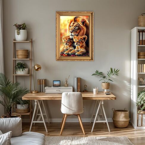 RICUVED Wolf Diamond Painting Kits for Adults, 5D Animal Diamond Painting Landscape Diamond Art Kits for Beginners, Full Drill Diamond Art Diamond Gem Diamond Painting Kits for Home Decor 12x16Inch in Kuwait