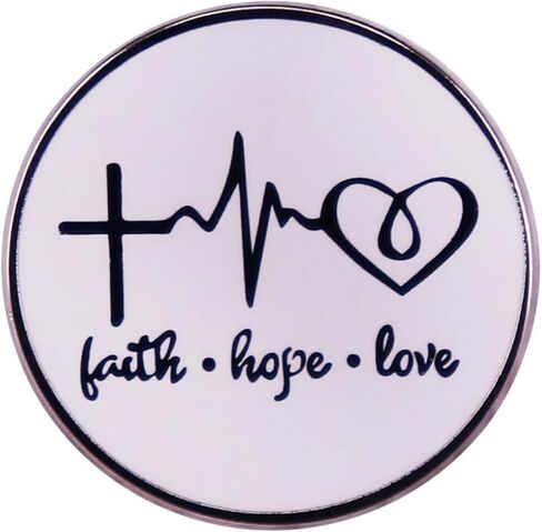 Faith Hope Love Heart Positive Jesus Christ Christian Bible Verse Catholic God 1.1" Enamel Pin Badge in Saudi Arabia