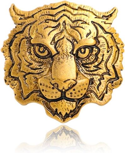 Rhinestone Tiger Head Brooch Pins for Men Women Suit Pin,Retro Elegant Gold Silver Crystal Animal Lapel Pin,Charm Tiger Coat Collar Brooch Fashion Jewelry Accessories in Saudi Arabia