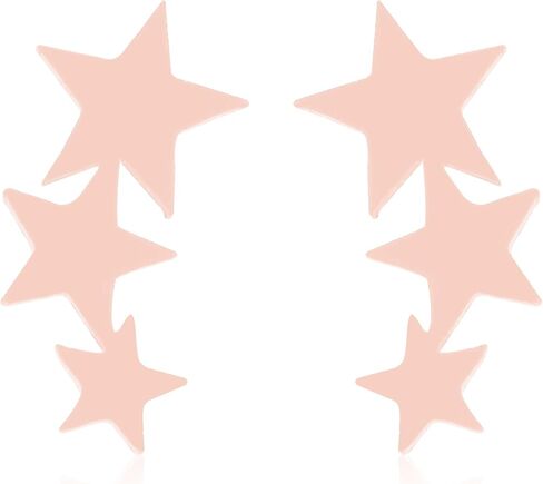 Cute Stainless Steel Star Earrings Hypoallergenic Small Tiny Triple Stars Stud Earrings for Women Jewelry Gifts in Saudi Arabia