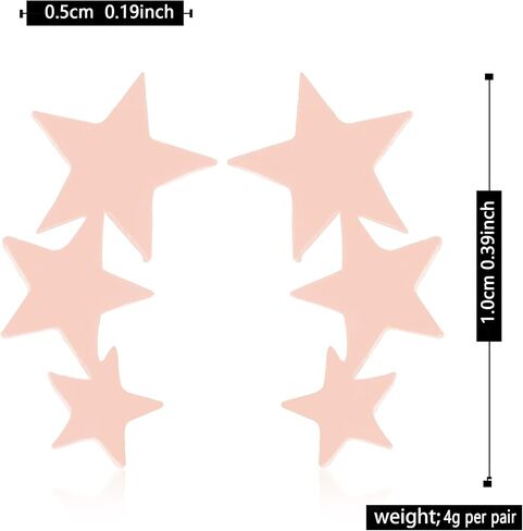 Cute Stainless Steel Star Earrings Hypoallergenic Small Tiny Triple Stars Stud Earrings for Women Jewelry Gifts in Saudi Arabia