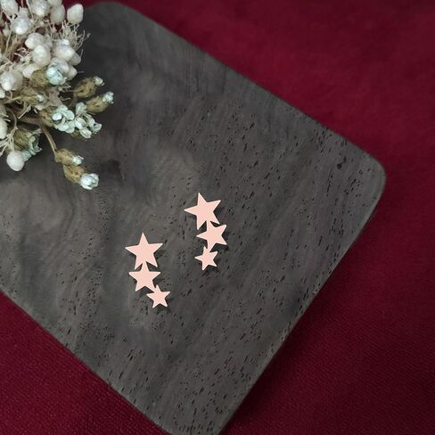 Cute Stainless Steel Star Earrings Hypoallergenic Small Tiny Triple Stars Stud Earrings for Women Jewelry Gifts in Saudi Arabia