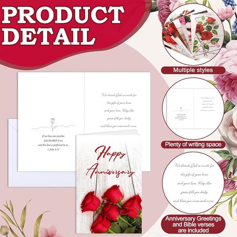 36 Sets Religious Christian Anniversary Cards with Scripture Anniversary Cards Bulk with Envelopes Faith Based Blessings Cards, 4 x 6 Inch(Painting Style) in Kuwait