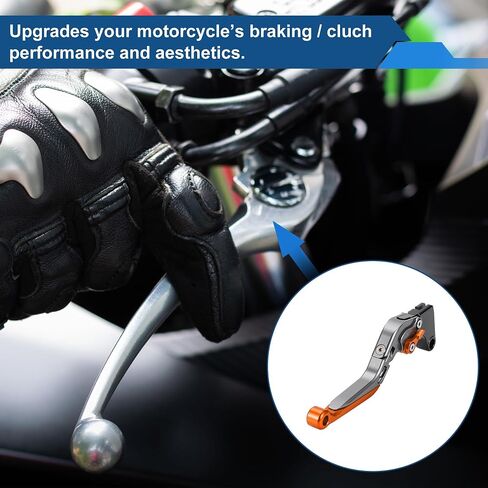 رافعات مخلب فرامل قصيرة قصيرة لـ Yamaha MT-07 14-22 6 الموضع القابل للتعديل للدراجة النارية مقود فرامل رافعة الألومنيوم مقبض التيتانيوم مقبض Orange End in Kuwait