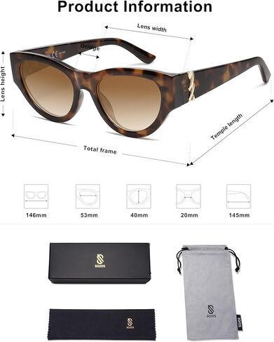 Sojos Cat Eye Sunglasses for Women & Men 90s Retro Reshetic Cateye Designer Sunnies SJ2332 in Kuwait