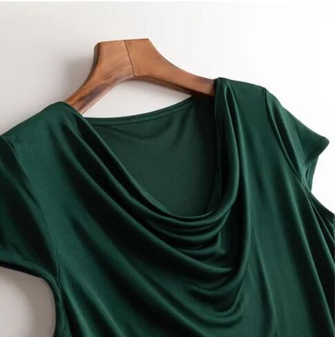Womens Summer Silk T-Shirt Loose Casual Soft T-Shirt Trendy Short Sleeve Tops in Saudi Arabia
