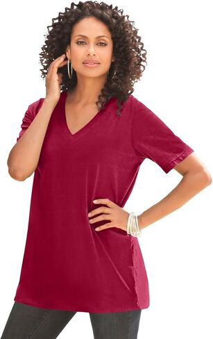 ROAMAN's Women's Plus Size Ultimate v Neck Tee in Kuwait