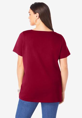 ROAMAN's Women's Plus Size Ultimate v Neck Tee in Kuwait
