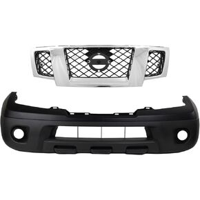 Garage-Pro Bumper Cover Kit Compatible with 2009-2020 Nissan Frontier Upper - Primed, Lower - Textured with Grille Assembly Front in Kuwait