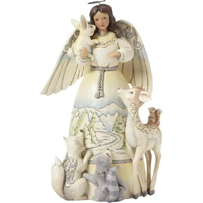 Jim Shore Heartwood Creek White Woodland Angel with Animals Stone Resin Figurine, 9.5" in Kuwait