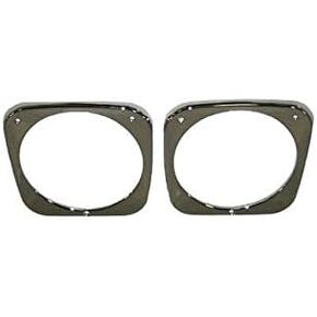 Left and Right Headlight Bezel Set - Chrome Steel - Compatible with 1964-1966 Chevy C10 Pickup in Saudi Arabia