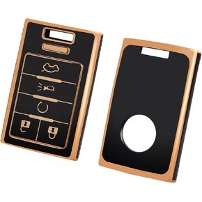 for Cadillac Key Fob Cover, TPU Key Fob Case Cover Fits for Cadillac SRX ATS Escalade XT4 XT5 XT6 XTS CTS STS CT6 Chevrolet C7 Corvette Car Accessories Smart Key Holder, Purple Black in Saudi Arabia