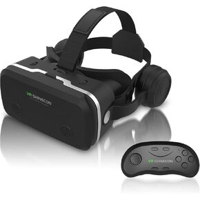 Virtual Reality Headset for iPhone & Android Phones, VR Headset with Remote Controller, HD 3D VR Glasses for TV, Movies & Video Games, VR Headset for Kids, Adults, Compatible 4.7-7 inch in Kuwait