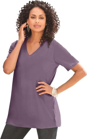 ROAMAN's Women's Plus Size Ultimate v Neck Tee in Kuwait