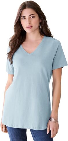 ROAMAN's Women's Plus Size Ultimate v Neck Tee in Kuwait