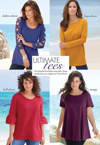 ROAMAN's Women's Plus Size Ultimate v Neck Tee in Kuwait