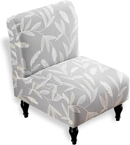 2 Pack Armless Accent Chair Cover Slipcover, Slipper Chair Cover Super Fit Stretch Spandex Removable Washable Armless Slipper Chair Furniture Protector Covers for Living Dining Room Hotel (White) in Kuwait
