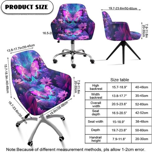 Butterfly Chair Covers Armchair Slipcover Stretchable Computer Chair Cover for Office Chairs Cherry Blossoms Dining Room Slipcovers Modern Design Fits Various Bar Stool Chairs in Kuwait
