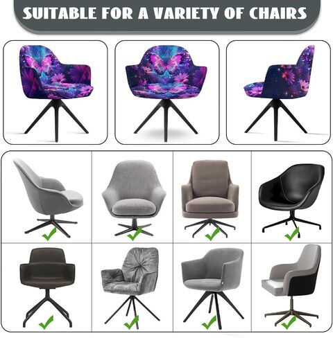 Butterfly Chair Covers Armchair Slipcover Stretchable Computer Chair Cover for Office Chairs Cherry Blossoms Dining Room Slipcovers Modern Design Fits Various Bar Stool Chairs in Kuwait